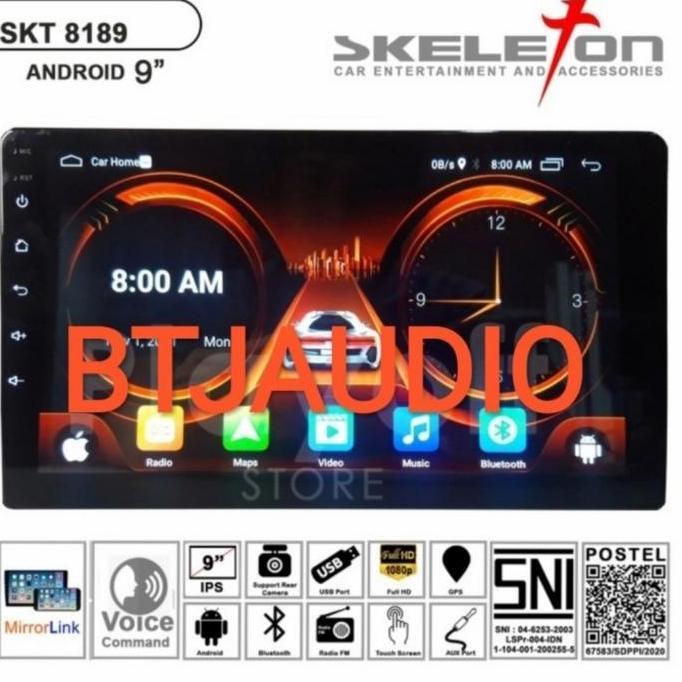 Head Unit Tape Mobil Double Din Android Skeleton Os 9.0 Layar 9 Inch Asli