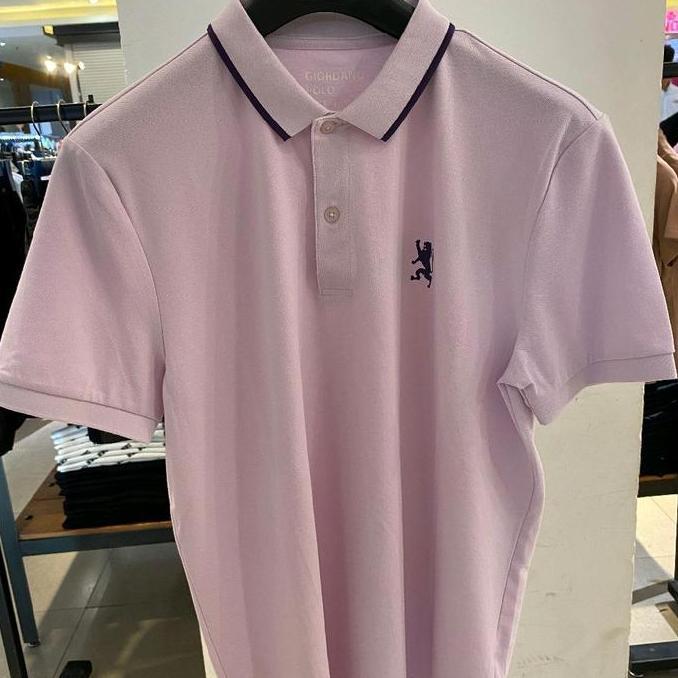 GIORDANO POLO SHIRT MINI LION LILAC HINT 100%ORINAL PRODUK
