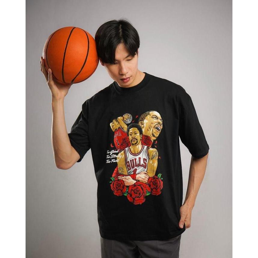 Kaos Oversize Hitam - Derrick Rose