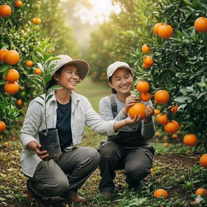 Bibit buah jeruk santang madu siap buah