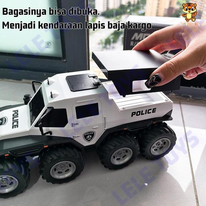 LeLe Toy 40MHz Mocha Off-road Mobil 8 Roda Remote Control Kendaraan Lapis Baja Dengan Lampu Ban Truk