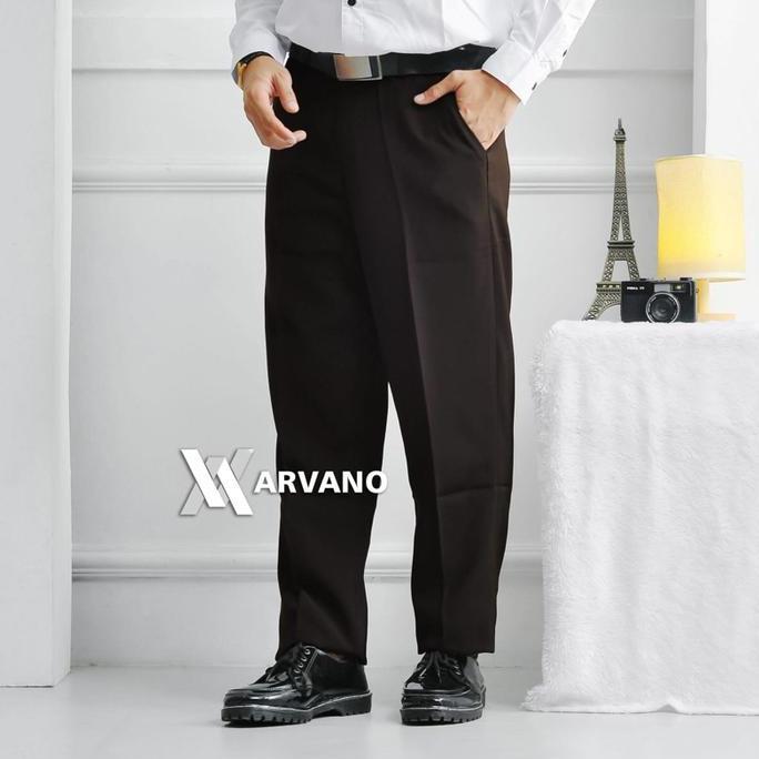 Boyboying- Celana Bahan Formal Pria Standar Reguler Fit Celana Kantor Celana Panjang Celana Kerja Sa