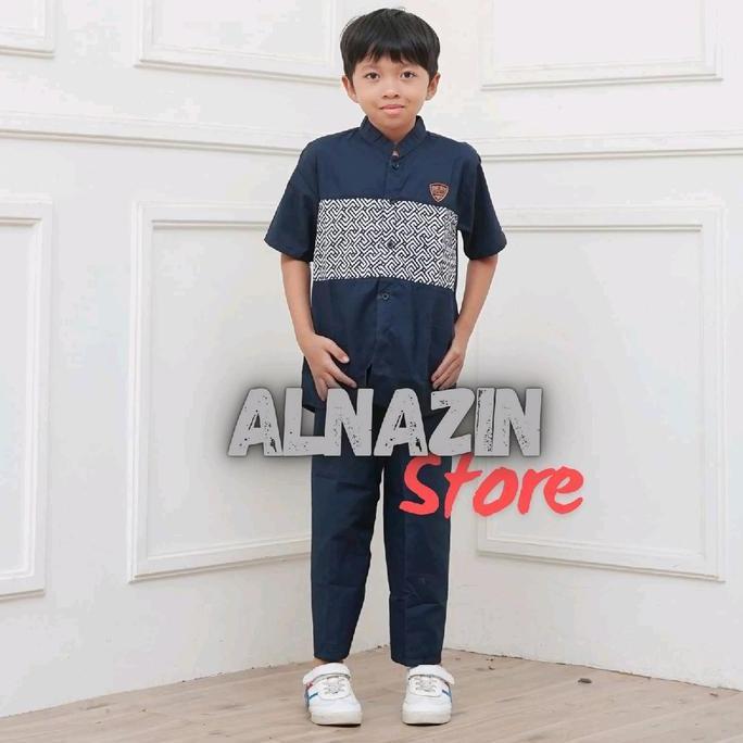 Kidsrelig- Setelan Baju Koko Anak Laki-Laki Muslim Model Terbaru Celana Panjang Nyaman - Gamis, Peci
