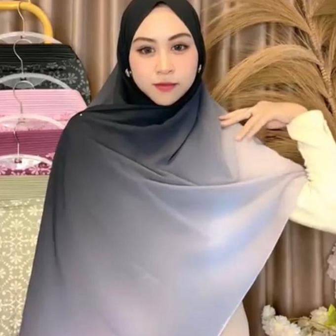 Thegirlrelig- Hijab Pasmina Ombre Gradasi Bahan Ceruti - Syal Muslim Wanita Instan - Kerudung, Cerut