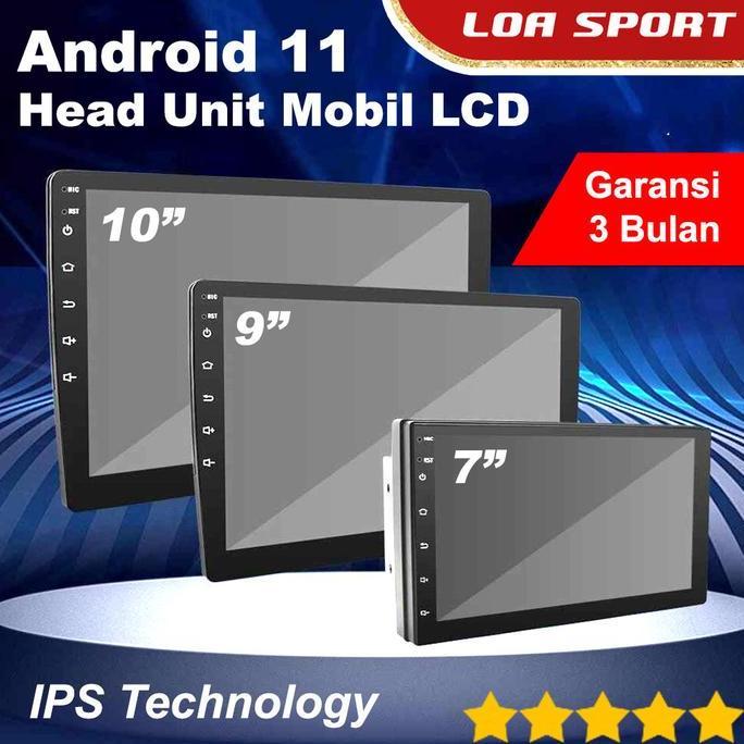 // HEAD UNIT MOBIL LAYAR LCD TOUCH SCREEN DOUBLE DIN ANDROID 11 WIFI GPS ''