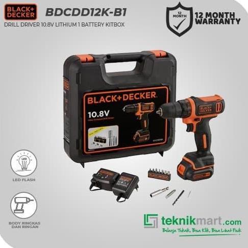 Promo PROMO Black And Decker BDCDD12K 10.8 V Bor Baterai Diskon