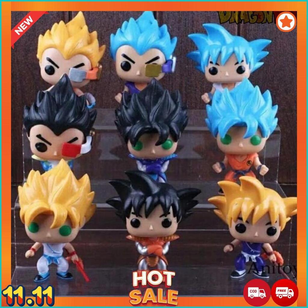 Action Figure Dragon Ball Funko Pop Goku Vegeta Recast Topper Cake Mainan Anak Pajangan Hiasan Minia