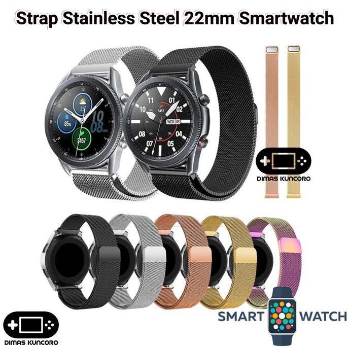 Strap Stainless 22mm stainless steel metal tali jam tangan smartwatch olike smartwatch horizon w12 s