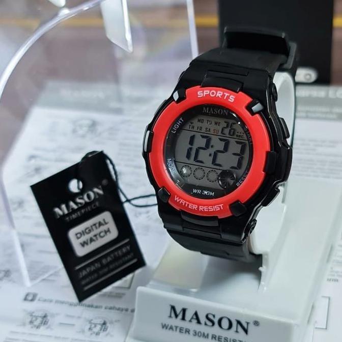 Jam Tangan Mason Anak Anak Original MDB 7012 Hitam Merah