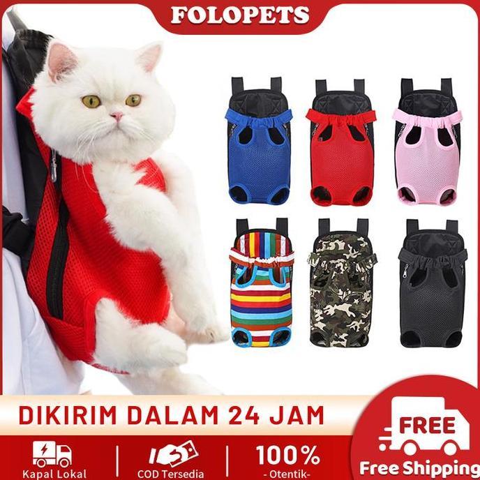 Promo MallRompi Gendongan Hewan Folopets - Nyaman Dipakai 8 Jam, Bahan Dingin & Adjustable Untuk Kuc