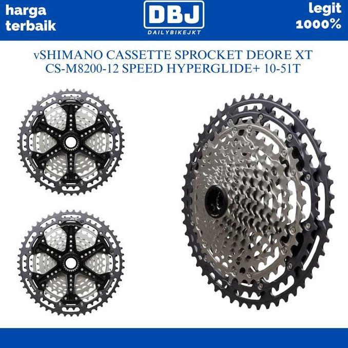 Shimano Cassette Sprocket Deore Xt Cs-M8200-12 Speed Hyperglide+ 10-51T