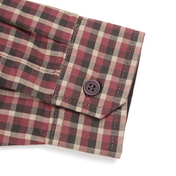 MGee Kemeja Lengan Panjang Kotak Pria M Gee Texas C042 Maroon