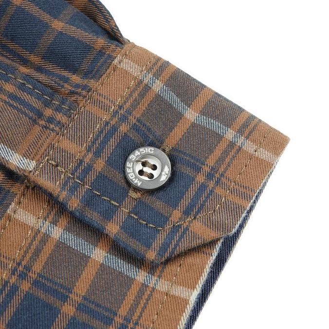 MGee Kemeja Lengan Panjang Kotak Pria Outdoor M gee Camper C044 Brown