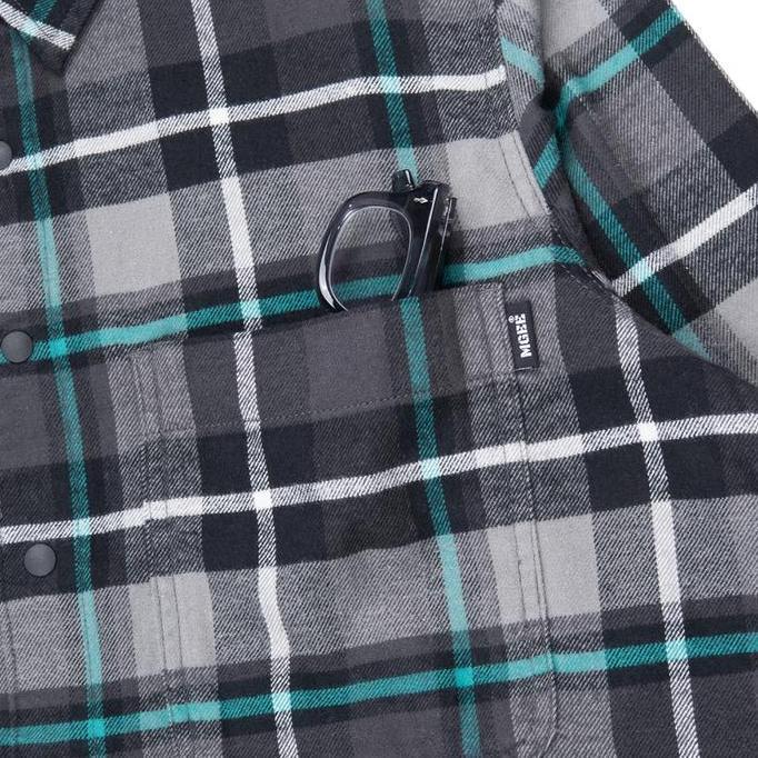 MGee Kemeja Flanel Pria Motif Kotak Kotak Jazon C001 Black