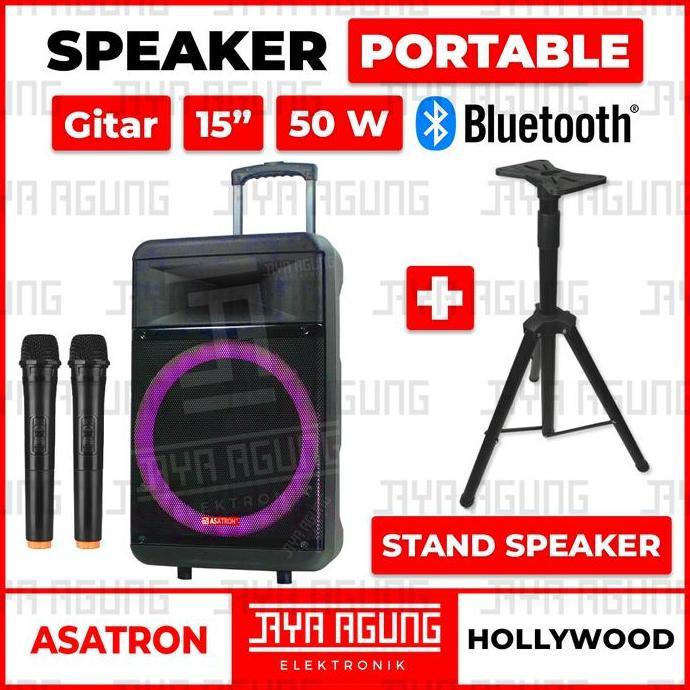 Jdg- Speaker Portable Bluetooth Wireless Karaoke 15 Inch Asatron Hollywood