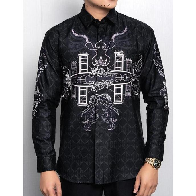Laskala Batik Premium Kemeja Batik Pria Slimfit Lengan Panjang