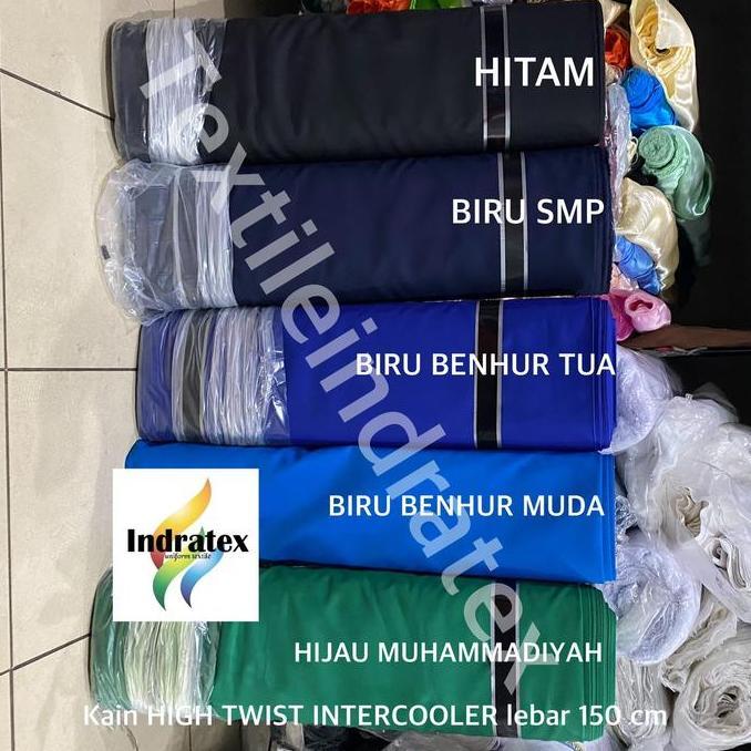 Lansungkirim- ( Per 1 Meter ) Kain Twill Drill Polyester High Twist Intercooler Bahan Celana Rok Baj