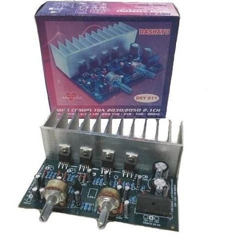 Kit Power Amplifier Mini Compo Home Theater 2.1 Channel TDA 2030/2050 2x25Watt 50W DSY 011 DISKON