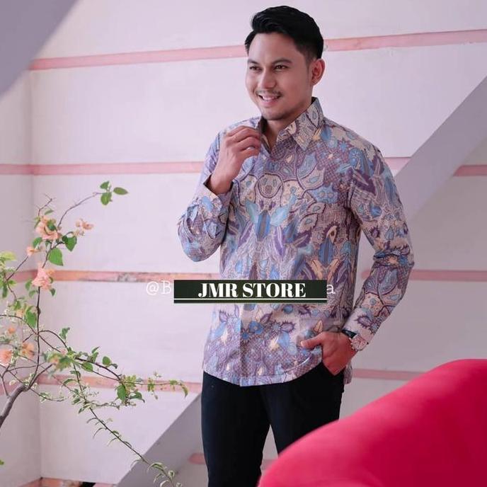 kemeja batik pria lengan panjang batik prabu batik Baturaden