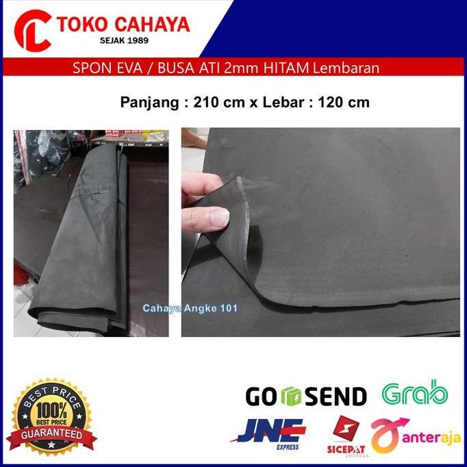 Lansungkirim- Spon Eva Sponge Busa Ati Spon Karet 2Mm Hitam 120 X 210 Cm Lembaran