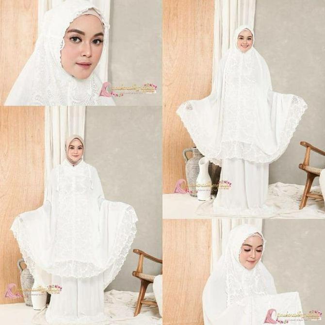 Mukena Silk Zara Premium Broken White/Putih Ori Super Lembut/Mukena Hantaran Murah