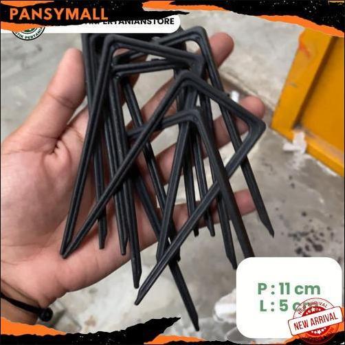 Tusuk Mulsa / Pasak Mulsa / Penjepit Plastik Hitam Perak Mulsa Pertanian Model U 1 kg Harga Grosir
