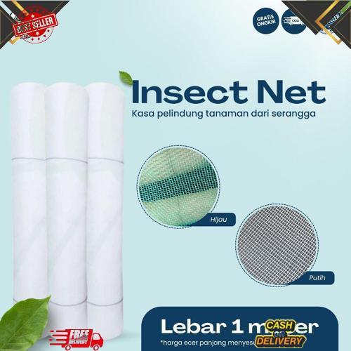 Insect Net Lebar 1 Meter - Jaring Penghalang Serangga Greenhouse - Jaring Kasa Insect Net Super sale
