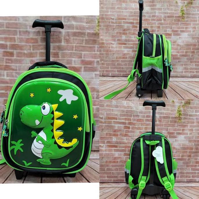 Troli Cowok 12 PAUD Dinosaurus Kumo Karakter Kartun Tas Punggung