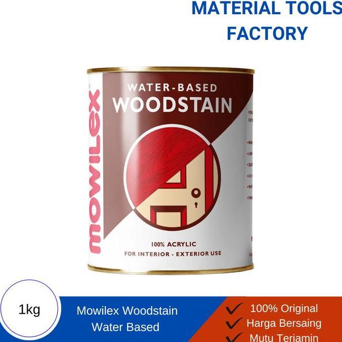 Wrnawrni- Wood Stain Mowilex 1Kg Plitur Water Based Eksterior - Cat Kayu