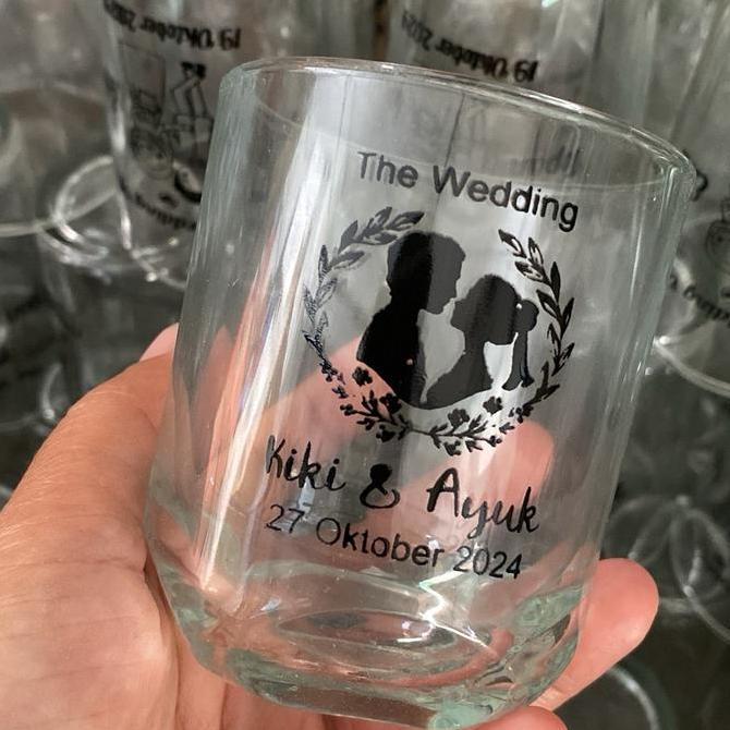 New- Souvenir Gelas Psp (Isi 50 Pcs) Souenir Pernikahan Souvenir Sablon Souvenir  Gelas