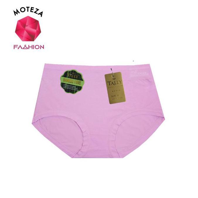 Tally Celana Dalam Wanita - CD 3088 - Katun Bamboo High Waist Motif Cewek Pendek