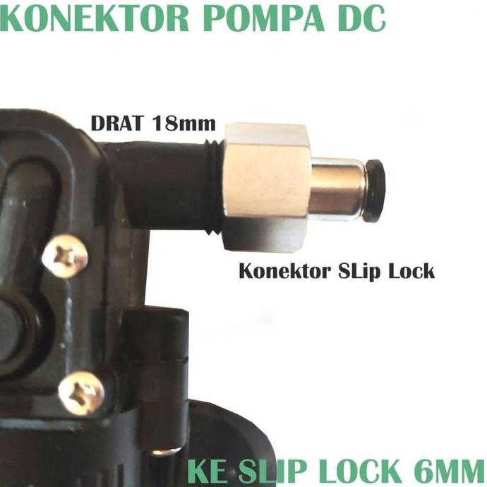 Xytic- Konektor Nepel Slip Lock Pompa Dc Drat 18Mm Ke Selang Pu 6Mm 8Mm 10Mm 12Mm