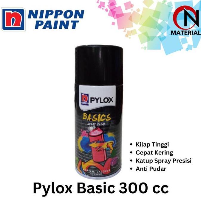 Wrnawrni- Pylox Basic 300Cc Warna Nippon Paint Black Matt Clear Gloss White Silver