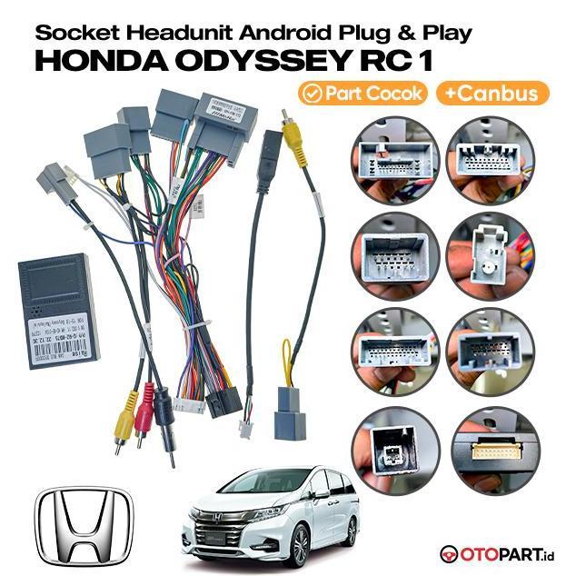 NEW Soket Kabel PNP Head Unit Android Honda Odyssey RC1 2013-ON + Canbus