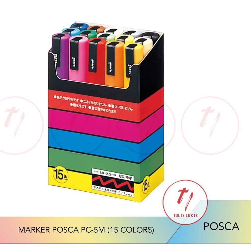 SPIDOL UNI POSCA MARKER PC-5M SET 15 COLORS