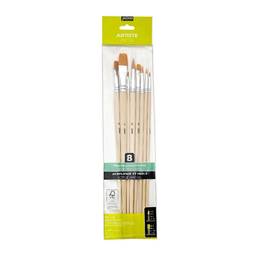 Pebeo Golden Taklon Oil and Acryllic Brush Set Kuas Lukis untuk Cat Minyak & Akrilik