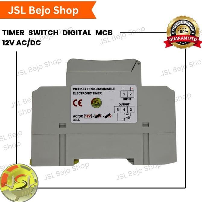 Diskon 12 V Dc Din Rail Digital Programmable Timer Switch Model Mcb