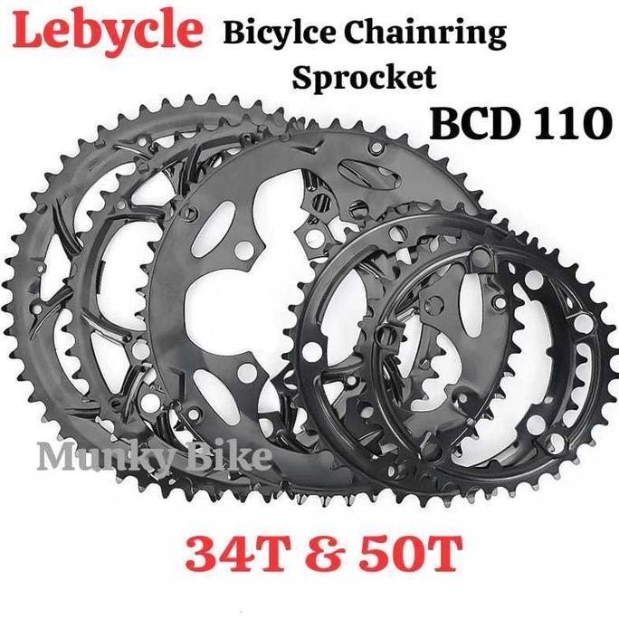 Super Hot, Chainring Lebycle Double Triple 110 Bcd 34T 50T Non Narrow Wide Chainring 110 Steel