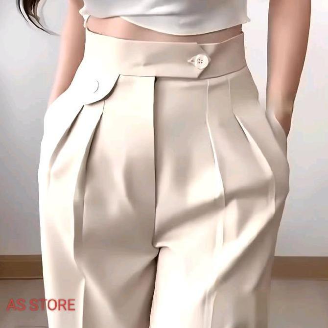 DISKON AS - ORO PANT, CELANA WANITA KULOT HIGHWAIST PANJANG BAWAHAN HITAM NYAMAN KERJA KANTOR FORMAL