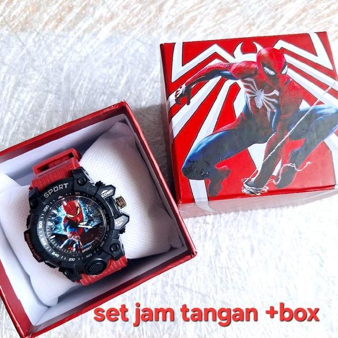 CUCI GUDANG SET KADO JAM TANGAN SPORT + BOX ANAK COWOK KARAKTER UNTUK HADIAH