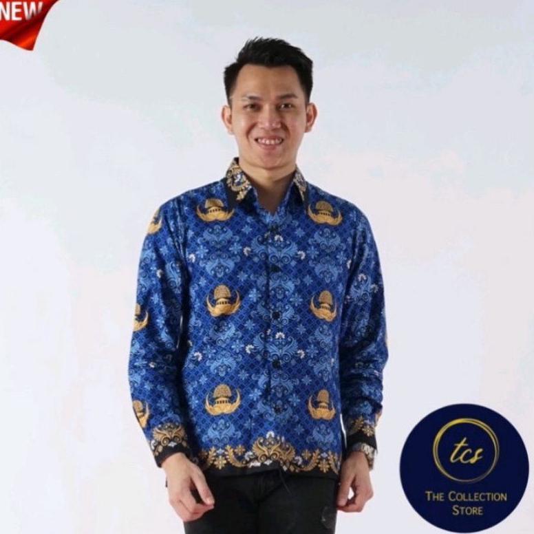 Berkualitas Batik Korpri Terbaru 2025 Lapis Furing Kerah Hitam Lapis Furing Korpri 2025 Korpri Pria 