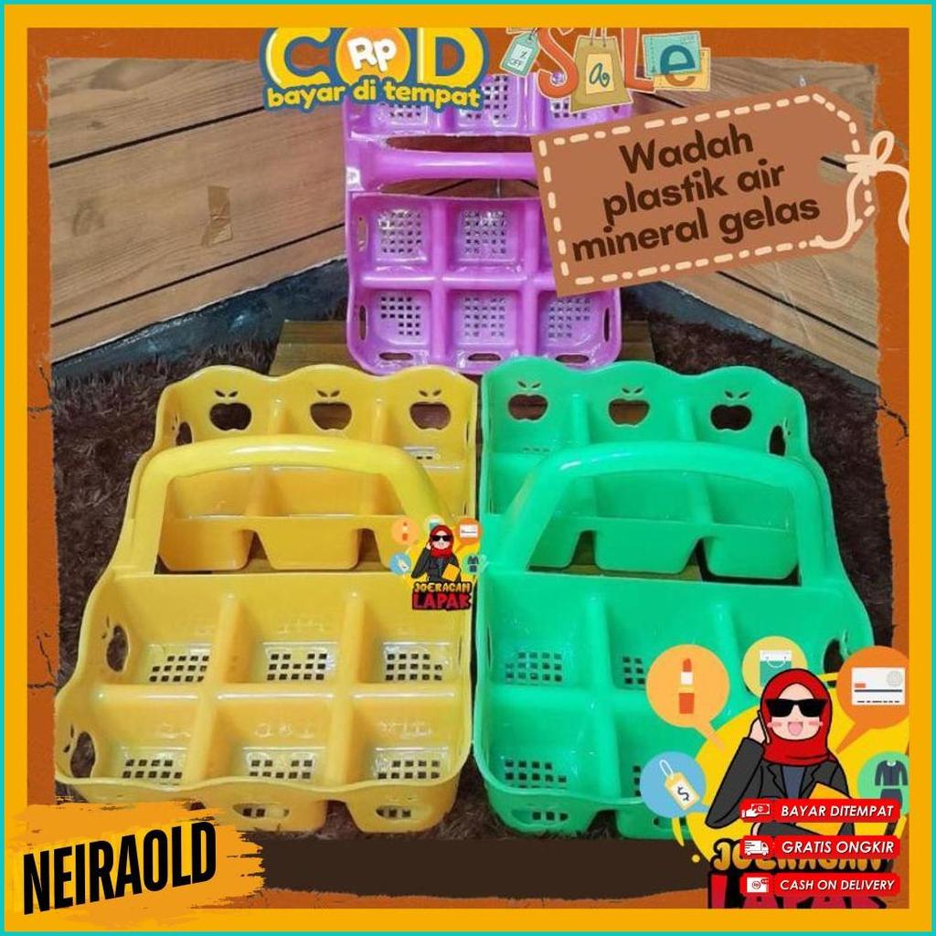 [Joeragan Lapak] Rak Tempat Gelas Aqua Isi 10 / 12 / 16 Slot Skat Lubang Bahan Plastik Keranjang Min