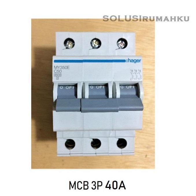 Miliki Mcb 3 Phase Hager 40A / Sikring 3 Pas 40 Ampere / Mcb 3P 40 A
