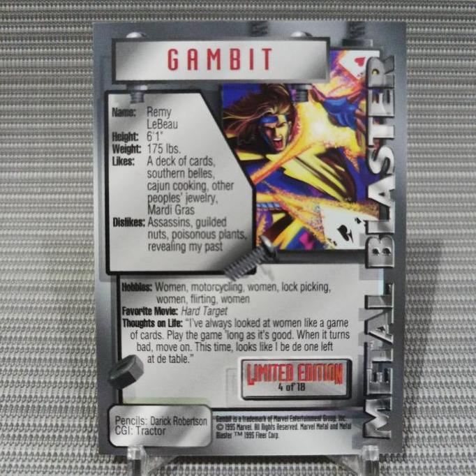 Ready Marvel metal 1995 metal blaster gambit