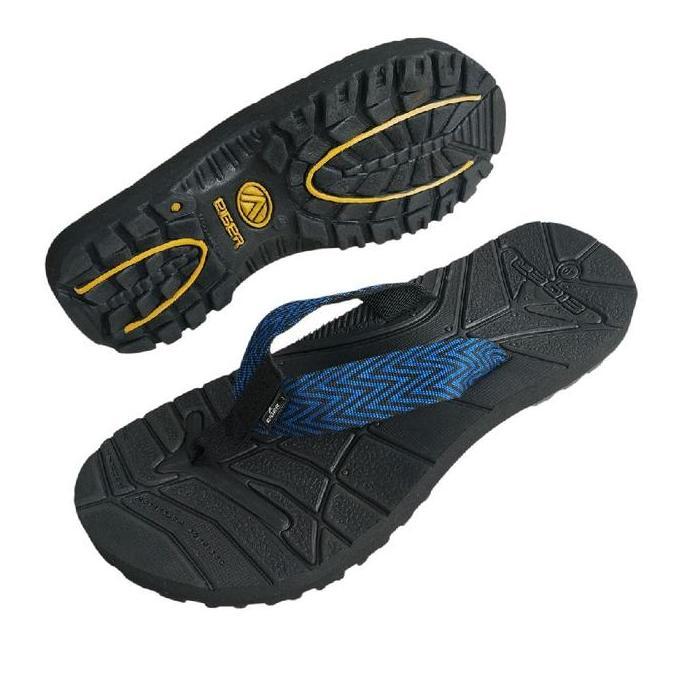BEST SELLER SANDAL JEPIT EIGER TALI HITAM TALI MOTIF PRIA & WANITA BONUS TAS JARING INSOLE EVA SPOON