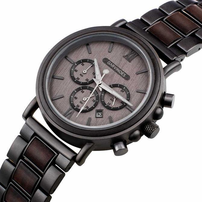 GARVINOES Gustav Ash Grey Jam Tangan Kayu Pria