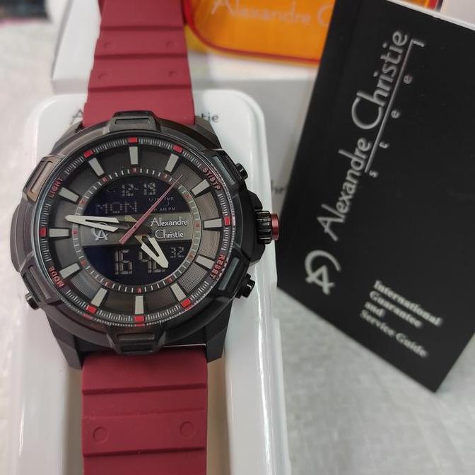 Jam PRIA ORINAL Alexandre Christie Ac 9375 MH Rubber Steel