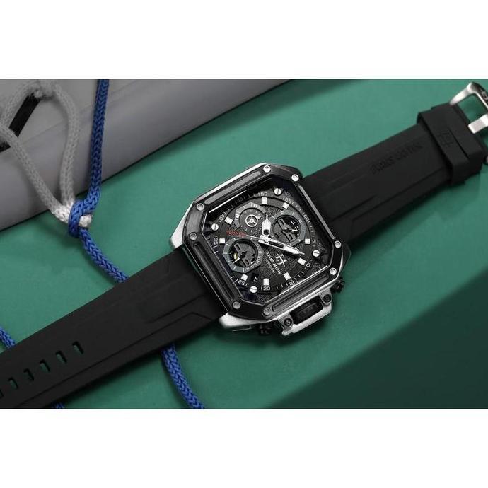 Evans Jayden Jam Tangan Pria 9558 Rubber Silicon Kaca Sapphire Chronograph Water Resistant 10 ATM St