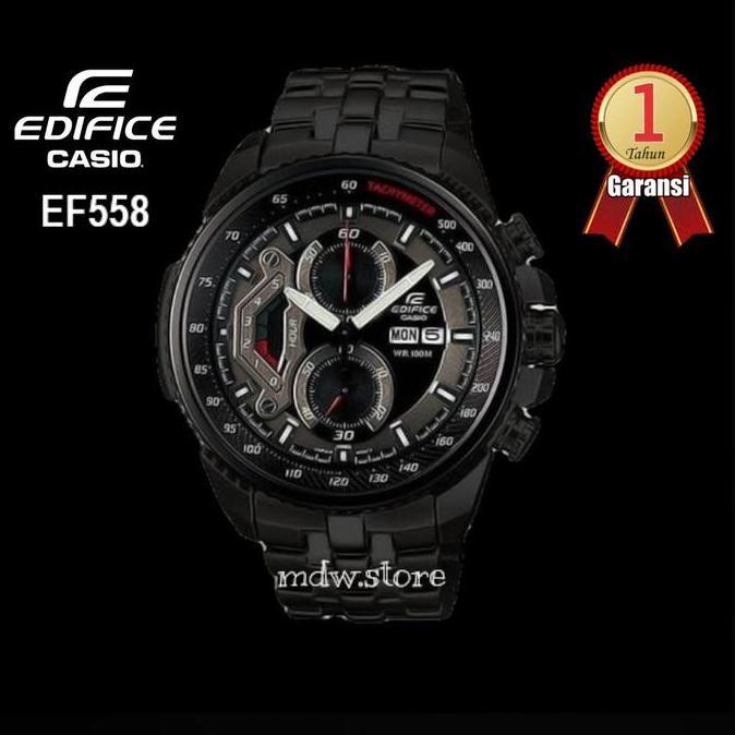 Casio Edifice EF558 EF 558 Black Jam Tangan Pria