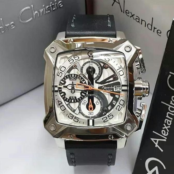 JAM TANGAN PRIA ALEXANDRE CHRISTIE AC3038 ORINAL SILVER BLACK